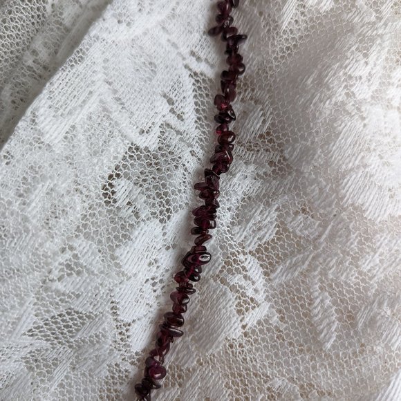 Genuine Natural Garnet Bracelet with Sterling Silver Closure, Cross and Believe - Picture 5 of 5